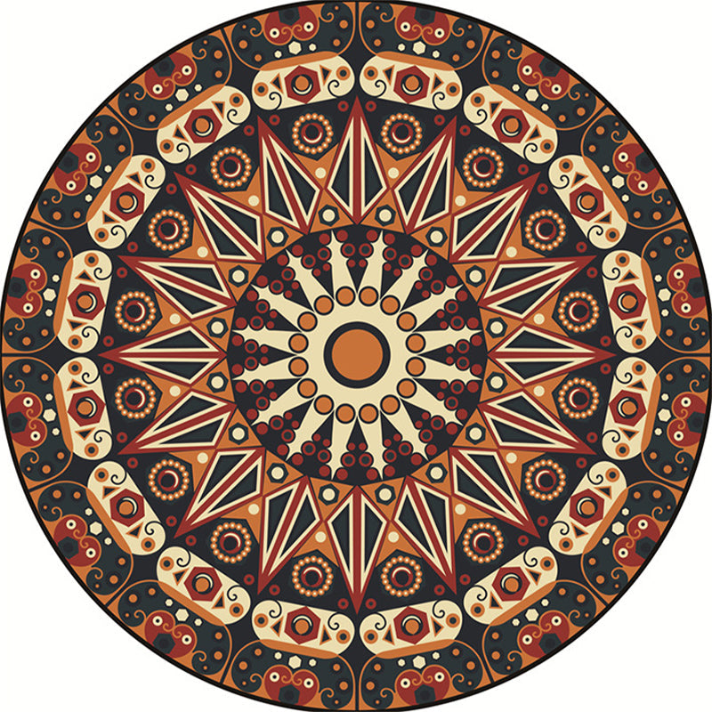 Moroccan Floral Rug White and Red Polyester Rug Non-Slip Backing Machine Washable Carpet for Bedroom Clearhalo 'Area Rug' 'Moroccan' 'Rugs' Rug' 1517665