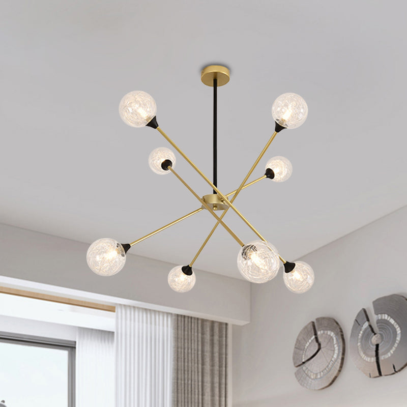 Spark Shape Hanging Light Simple Style Metal Chandelier Light with Orb Shade for Restaurant Clearhalo 'Ceiling Lights' 'Chandeliers' 'Clear' 'Industrial' 'Modern Chandeliers' 'Modern' 'Tiffany' 'Traditional Chandeliers' Lighting' 1523107