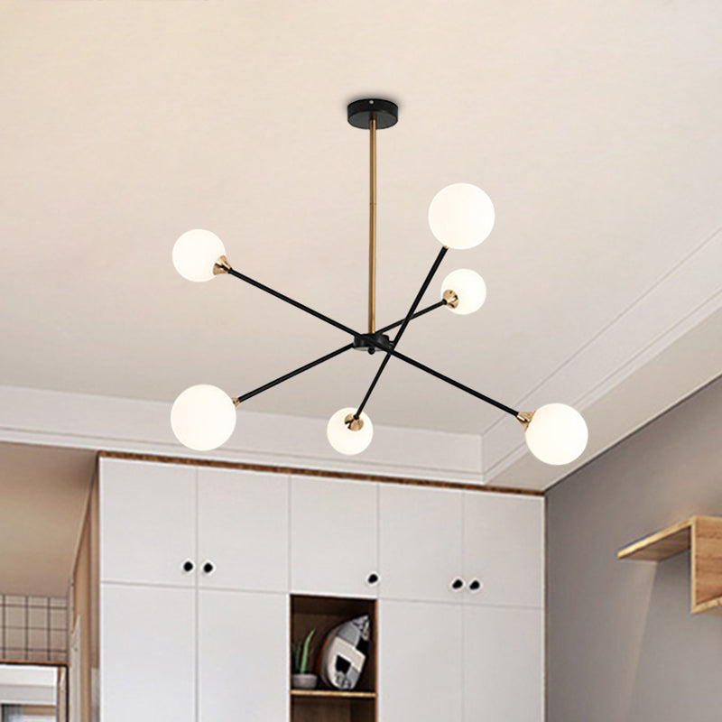 Simple Style Stacked Pendant Lamp with Bubble Shade Iron Chandelier for Hotel Living Room 6 White Clearhalo 'Ceiling Lights' 'Chandeliers' 'Clear' 'Industrial' 'Modern Chandeliers' 'Modern' 'Tiffany' 'Traditional Chandeliers' Lighting' 1523109