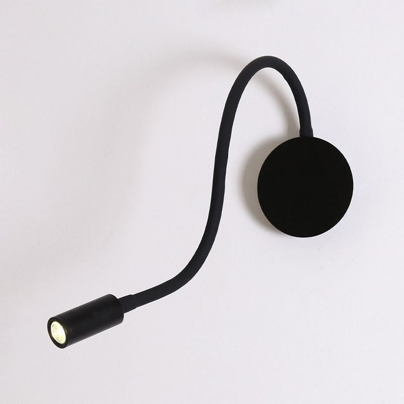 Adjustable Cylinder Reading Wall Light Contemporary Silicone and Metal LED Black/White Sconce Lamp Clearhalo 'Cast Iron' 'Glass' 'Industrial' 'Modern wall lights' 'Modern' 'Tiffany' 'Traditional wall lights' 'Wall Lamps & Sconces' 'Wall Lights' Lighting' 1523305