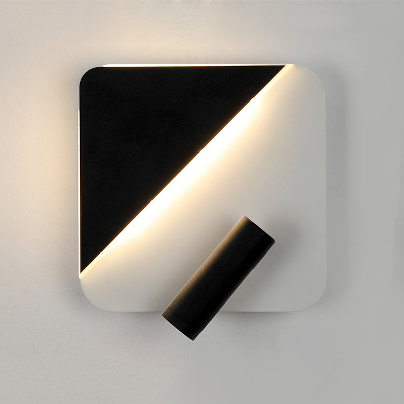 Modern Black/White Wall Lighting with Spotlight LED Metal Wall Lamp for Bedroom Study Black Clearhalo 'Cast Iron' 'Glass' 'Industrial' 'Modern wall lights' 'Modern' 'Tiffany' 'Traditional wall lights' 'Wall Lamps & Sconces' 'Wall Lights' Lighting' 1523672