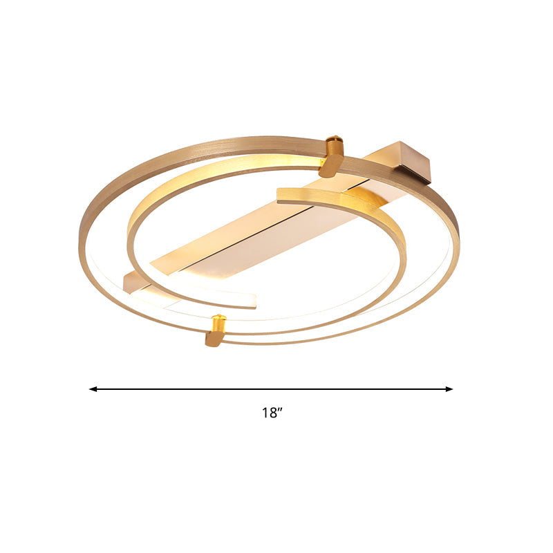 18"/23.5" W Ring Flush Mount Ceiling Fixture Minimalist Metal Gold Bedroom Ceiling Light Fixture Clearhalo 'Ceiling Lights' 'Close To Ceiling Lights' 'Close to ceiling' 'Flush mount' Lighting' 155035