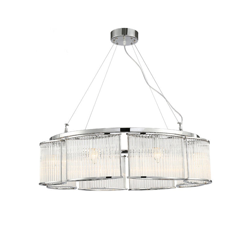 29.5"/33.5" Wide Crystal Round Ceiling Chandelier Modern Multi-Head Chrome Pendant Light Fixture Clearhalo 'Ceiling Lights' 'Chandeliers' 'Modern Chandeliers' 'Modern' Lighting' 156164