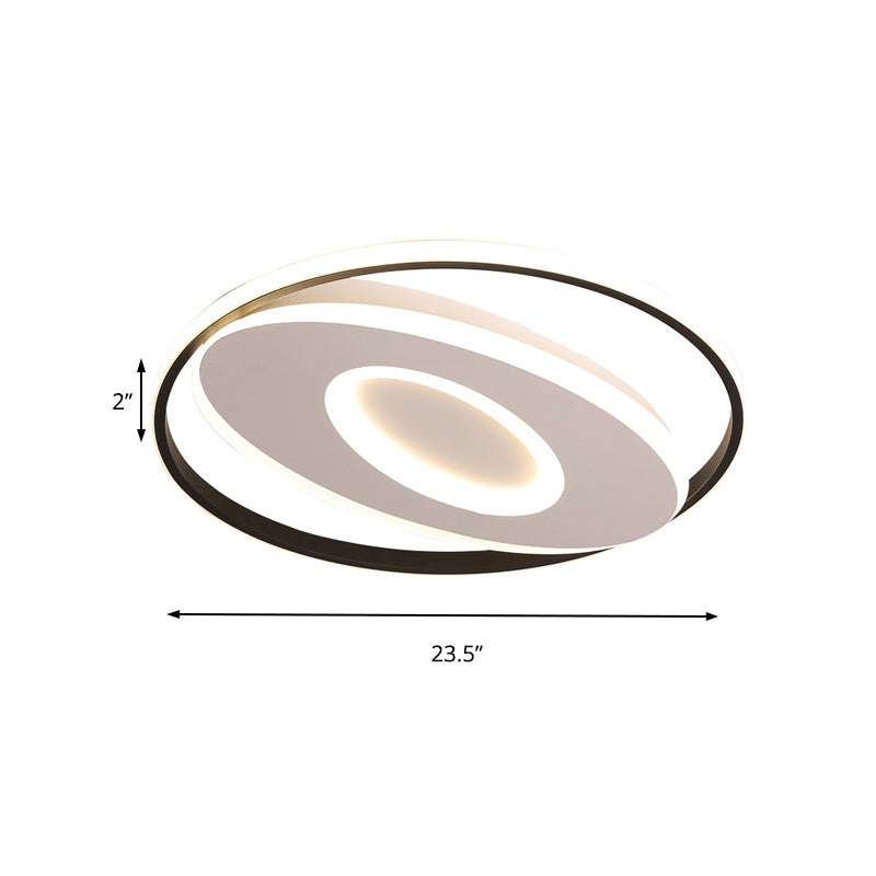 Oval Flush Light with Orbit Design Simple Acrylic LED Bedroom Ceiling Lighting in Warm/White 16"/19.5"/23.5" Wide Clearhalo 'Ceiling Lights' 'Close To Ceiling Lights' 'Close to ceiling' 'Flush mount' Lighting' 156446