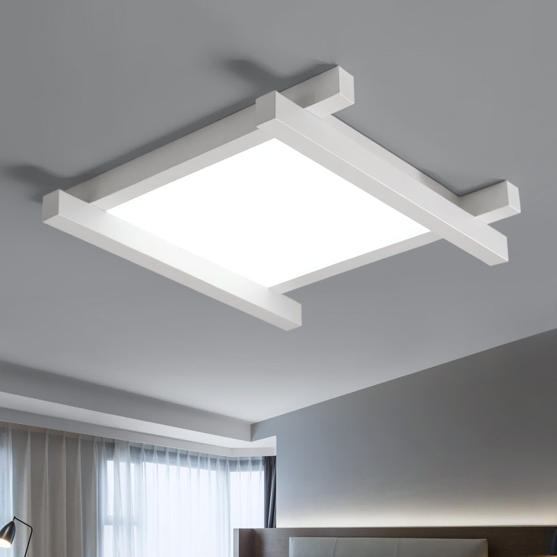Black/White Crossed Lines Flush Mount Lamp Simple Metal LED 17"/21"/25" Wide Ceiling Flush Mount with Acrylic Diffuser White Clearhalo 'Ceiling Lights' 'Close To Ceiling Lights' 'Close to ceiling' 'Flush mount' Lighting' 157536