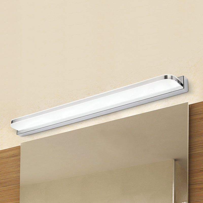 Ultra-Thin Acrylic Vanity Wall Light Minimalism 9"/16.5" W LED Chrome Finish Wall Lamp for Bathroom, Warm/White Lighting Clearhalo 'Cast Iron' 'Glass' 'Industrial' 'Modern wall lights' 'Modern' 'Tiffany' 'Traditional wall lights' 'Vanity Lights' 'Wall Lights' Lighting' 157665