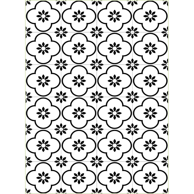 White Contemporary Rug Polyester Floral Geometric Pattern Rug Washable Non-Slip Backing Carpet for Living Room Clearhalo 'Area Rug' 'Modern' 'Rugs' Rug' 1579227