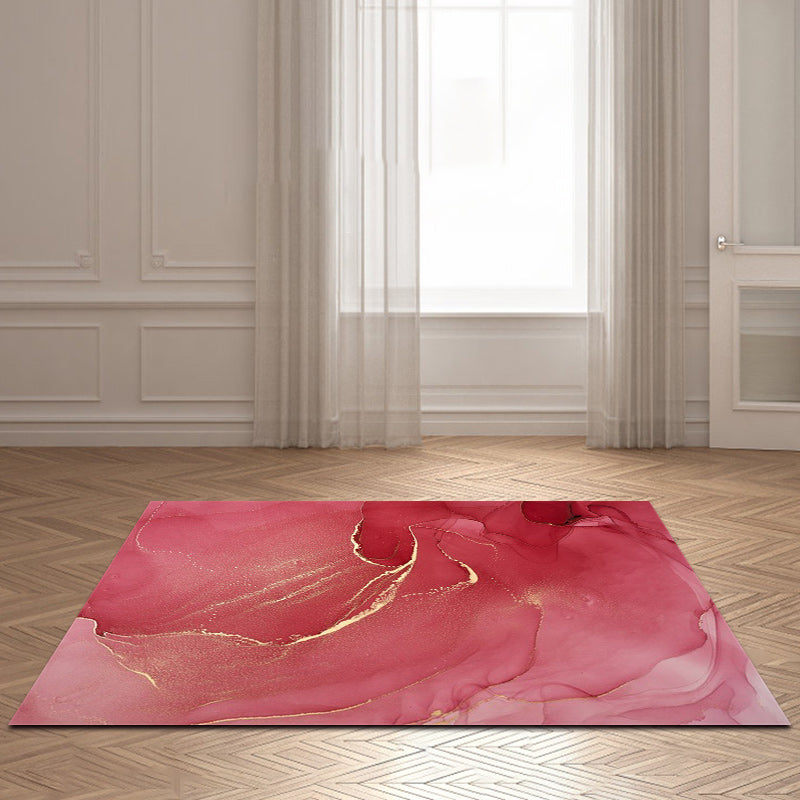 Purple and Pink Modern Rug Polyester Watercolor Print Rug Machine Washable Non-Slip Area Rug for Living Room Red Clearhalo 'Area Rug' 'Modern' 'Rugs' Rug' 1579940