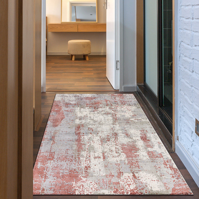 Green and Pink Modern Rug Polyester Abstract Rug Washable Non-Slip Backing Carpet for Living Room Clearhalo 'Area Rug' 'Rug' 1580179