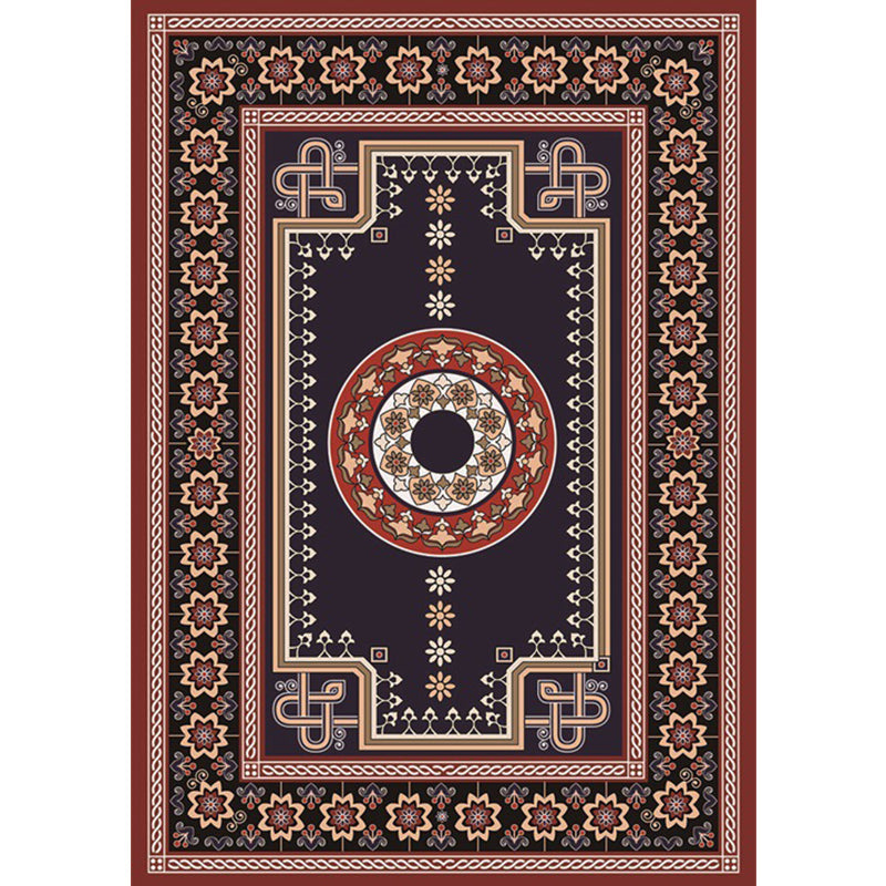 Moroccan Living Room Rug in Brown Medallion Floral Print Rug Polyester Non-Slip Washable Area Rug Clearhalo 'Area Rug' 'Moroccan' 'Rugs' Rug' 1580482