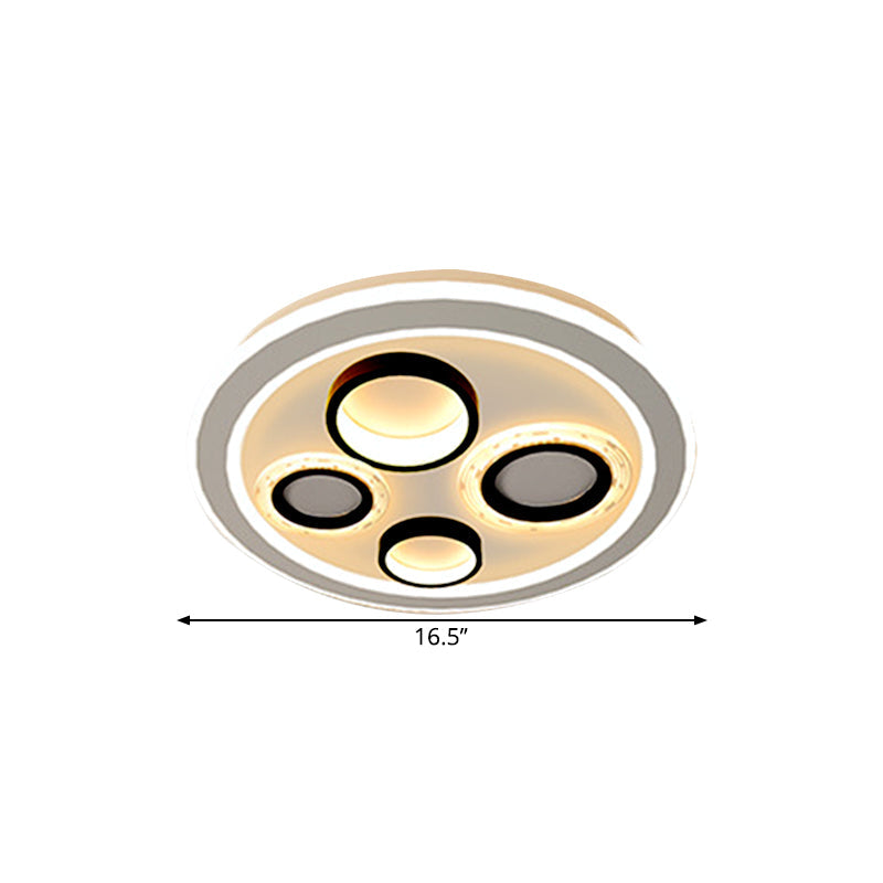 Circular Flush Mount Modernist Acrylic LED Black Ceiling Light Fixture for Bedroom, 16.5"/20.5" Wide Clearhalo 'Ceiling Lights' 'Close To Ceiling Lights' 'Close to ceiling' 'Flush mount' Lighting' 1580707