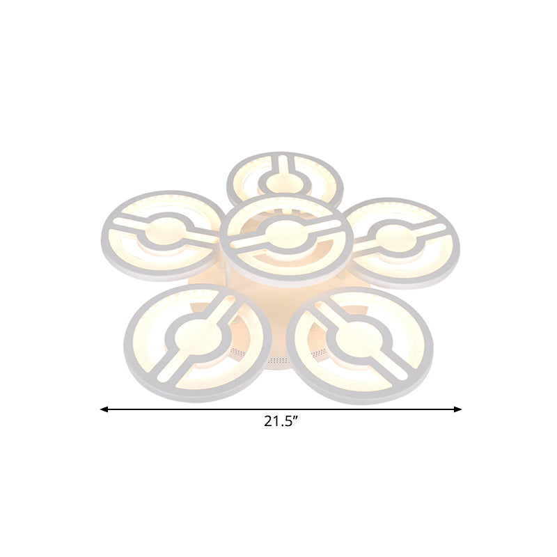 White Flower Design Semi Mount Lighting Minimalism LED Acrylic Flush Ceiling Lamp in Warm/White/Natural Light Clearhalo 'Ceiling Lights' 'Close To Ceiling Lights' 'Close to ceiling' 'Semi-flushmount' Lighting' 1580833