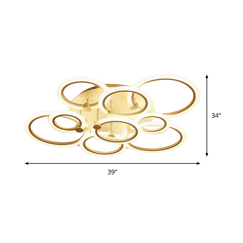 Simple 3/5/7-Light Flush Ceiling Light Fixture with Acrylic Shade White Multi-Tiered LED Flush Mount Ceiling Light in Warm/White/Natural Light Clearhalo 'Ceiling Lights' 'Close To Ceiling Lights' 'Close to ceiling' 'Semi-flushmount' Lighting' 158089