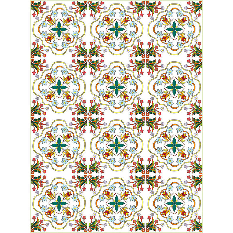 Ivory Bedroom Rug Moroccan Motif Pattern Area Rug Polyester Washable Stain-Resistant Carpet Clearhalo 'Area Rug' 'Rug' 1584746
