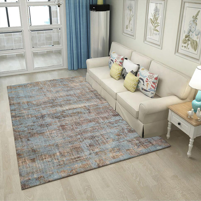 Brown and Blue Industrial Rug Polyester Abstract Rug Washable Non-Slip Backing Carpet for Living Room Brown Clearhalo 'Area Rug' 'Rug' 1584792