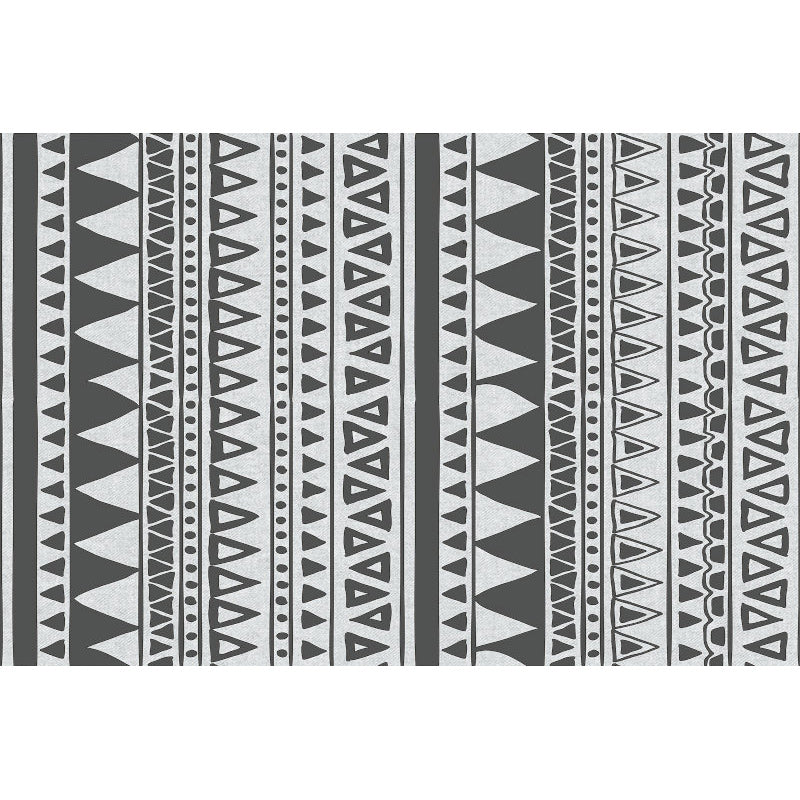 Grey and Black Bedroom Rug Southwestern Stripe Dots Triangle Pattern Area Rug Polyester Non-Slip Backing Carpet Clearhalo 'Area Rug' 'Rugs' 'Southwestern' Rug' 1585164