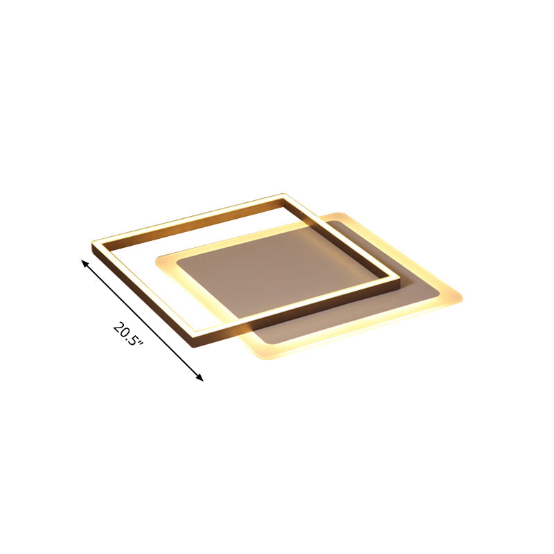 16.5"/20.5"/24.5" Wide Rectangular Flush Lamp Modern Acrylic LED Coffee Flush Mount Lighting Fixture in Warm/White Light Clearhalo 'Ceiling Lights' 'Close To Ceiling Lights' 'Close to ceiling' 'Flush mount' Lighting' 158557
