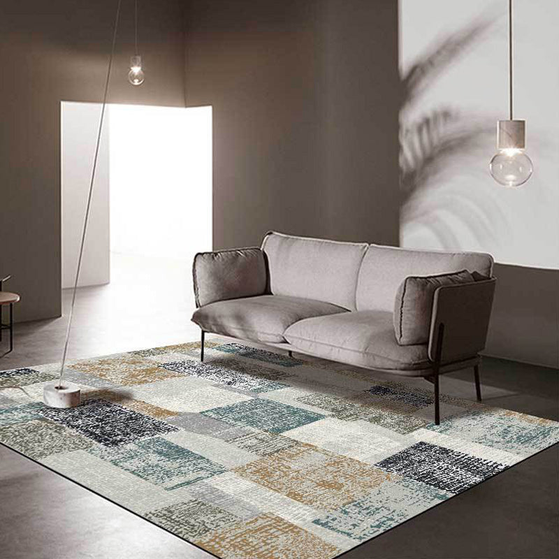 Grey Bedroom Rug Novelty Color Block Pattern Area Rug Polyester Non-Slip Pet Friendly Carpet Clearhalo 'Area Rug' 'Rug' 1585610