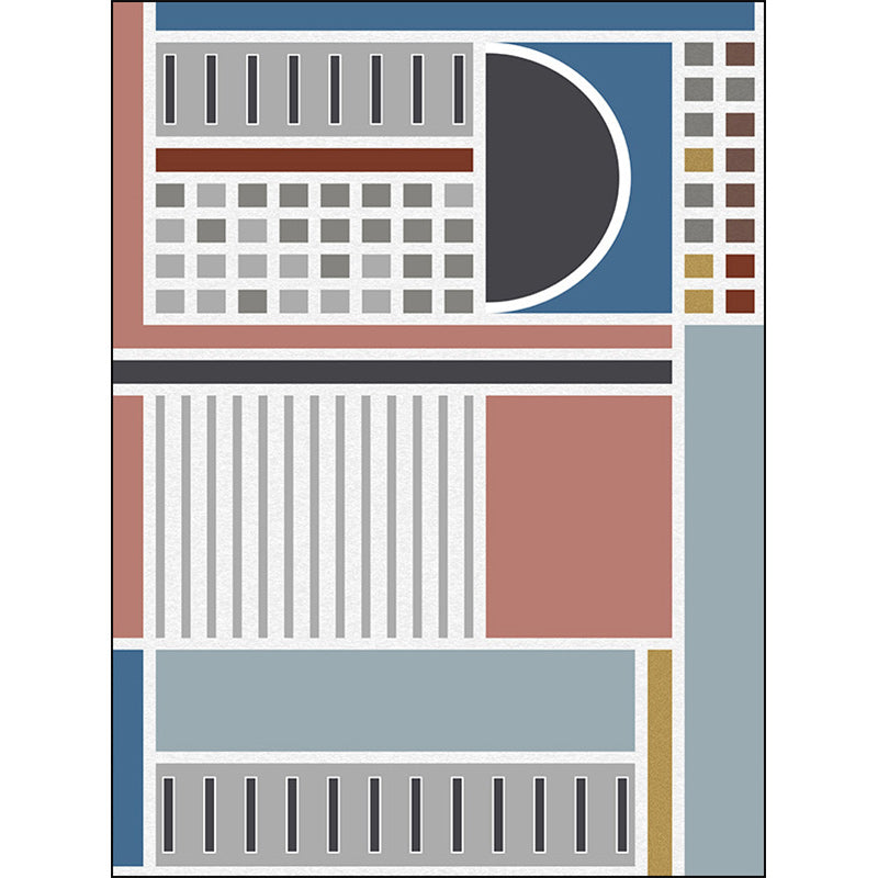 Stylish Checked Striped Pattern Rug Blue Multicolor Modern Rug Polyester Washable Non-Slip Backing Area Rug for Living Room Clearhalo 'Area Rug' 'Modern' 'Rugs' Rug' 1585882