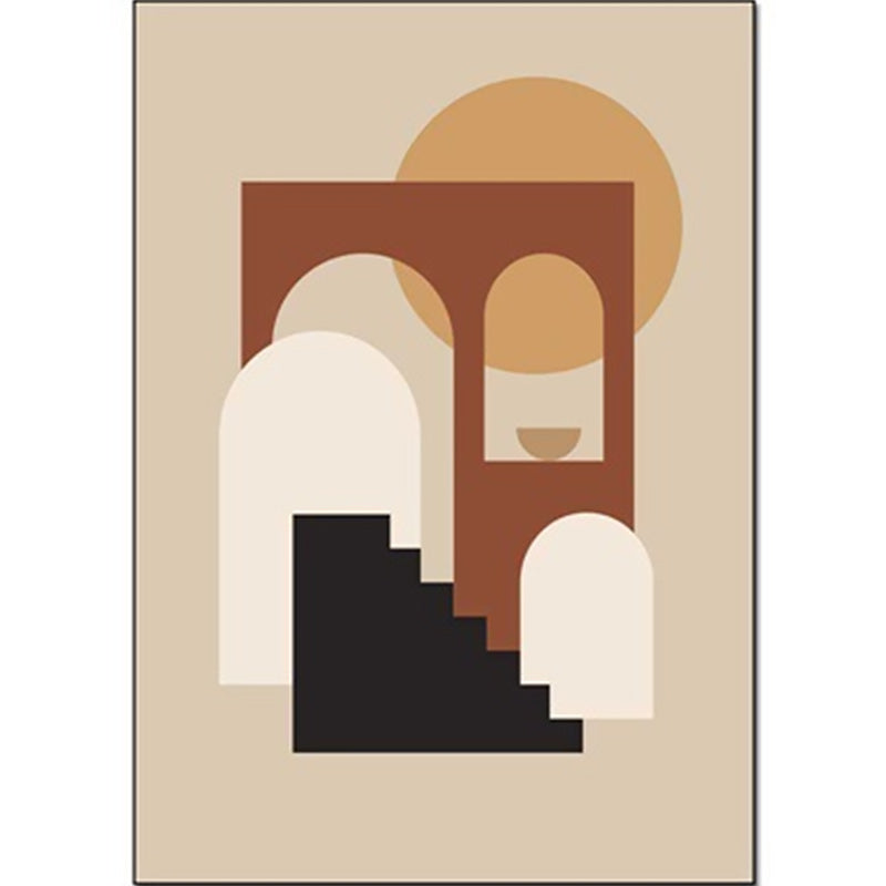 Khaki Multicolor Nordic Rug Polyester Abstract Rug Machine Washable Non-Slip Carpet for Living Room Clearhalo 'Area Rug' 'Modern' 'Rugs' Rug' 1586035