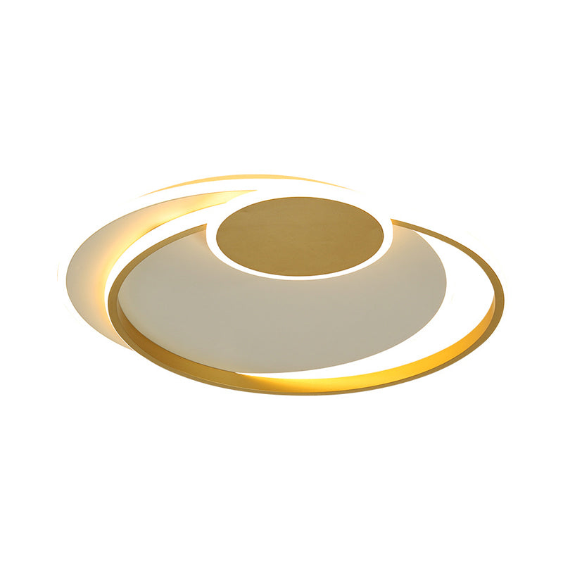 Minimalism LED Flush Mount Lamp Gold Circular Ceiling Fixture with Metallic Shade in Warm/White Light, 16.5"/20.5" W Clearhalo 'Ceiling Lights' 'Close To Ceiling Lights' 'Close to ceiling' 'Flush mount' Lighting' 1586126