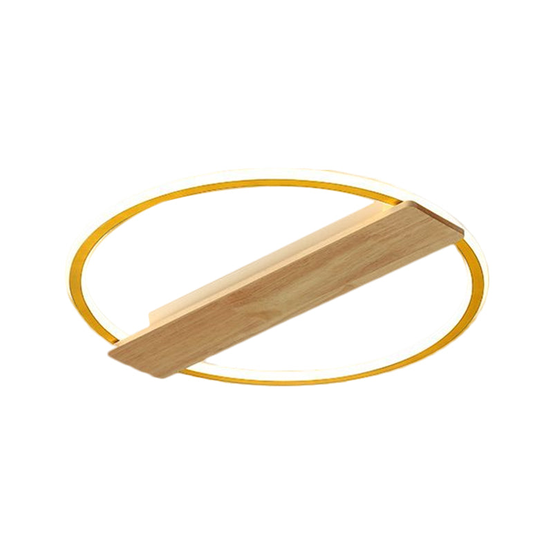 Metallic Ring Flush Mount Lamp Simple Black/Gold LED Ceiling Fixture with Plank Deco in Warm/White Light, 16.5"/20.5" Wide Clearhalo 'Ceiling Lights' 'Close To Ceiling Lights' 'Close to ceiling' 'Flush mount' Lighting' 1586178