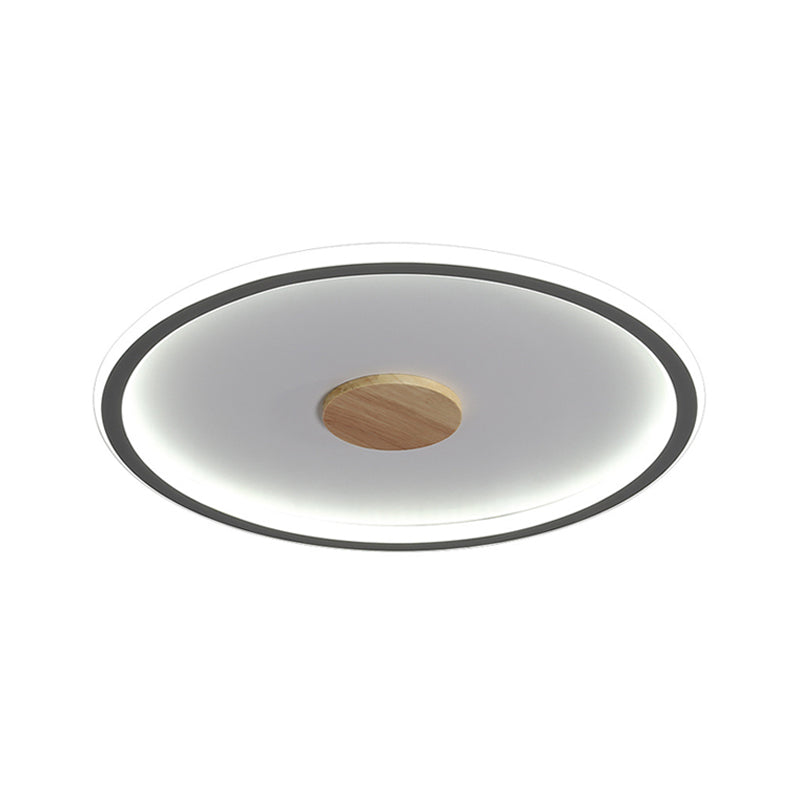 16.5"/20.5" Width Circular LED Flushmount Lighting Simple Metallic Living Room Ceiling Mounted Fixture in Black/Grey, Warm/White Light Clearhalo 'Ceiling Lights' 'Close To Ceiling Lights' 'Close to ceiling' 'Flush mount' Lighting' 1586256