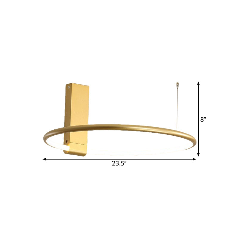 16"/23.5" Wide Ring Ceiling Fixture Modern Style Metallic Black/White/Gold LED Flush Mount Lamp in Warm/White/Natural Light Clearhalo 'Ceiling Lights' 'Close To Ceiling Lights' 'Close to ceiling' 'Flush mount' Lighting' 1586286