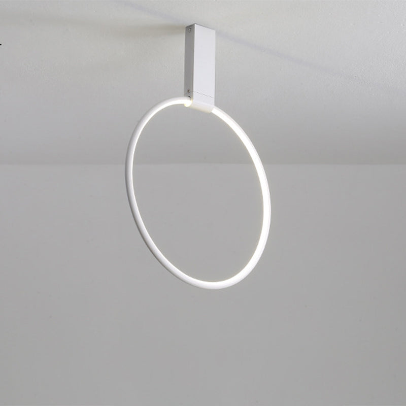 16"/23.5" Wide Ring Ceiling Fixture Modern Style Metallic Black/White/Gold LED Flush Mount Lamp in Warm/White/Natural Light Clearhalo 'Ceiling Lights' 'Close To Ceiling Lights' 'Close to ceiling' 'Flush mount' Lighting' 1586295