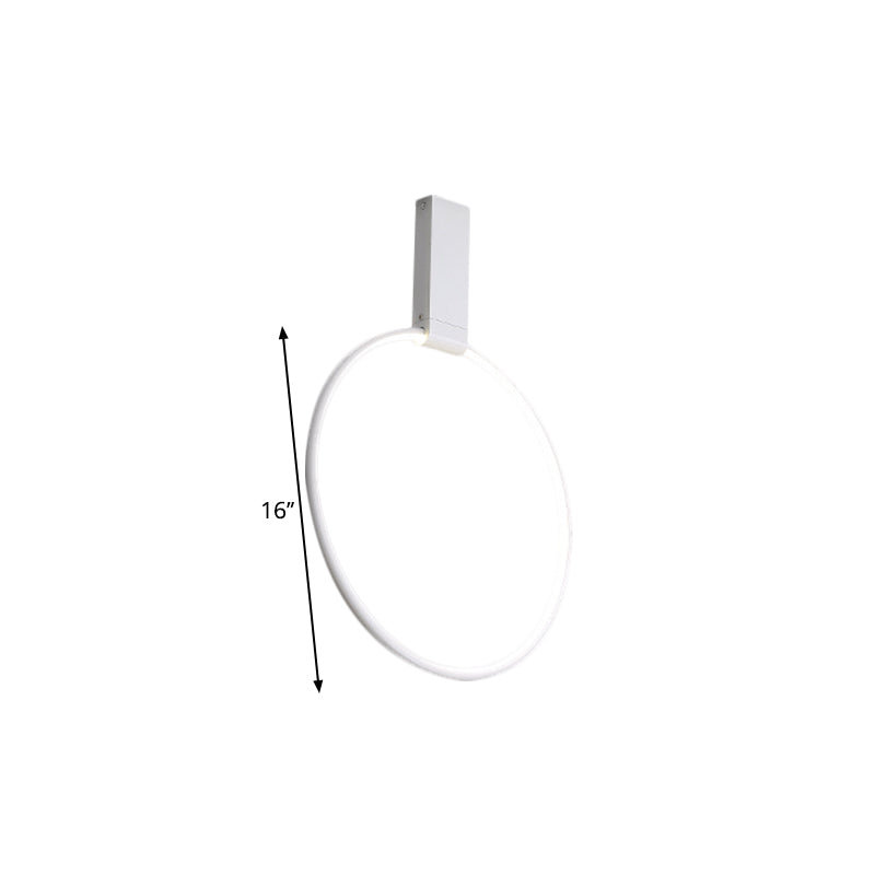 16"/23.5" Wide Ring Ceiling Fixture Modern Style Metallic Black/White/Gold LED Flush Mount Lamp in Warm/White/Natural Light Clearhalo 'Ceiling Lights' 'Close To Ceiling Lights' 'Close to ceiling' 'Flush mount' Lighting' 1586297