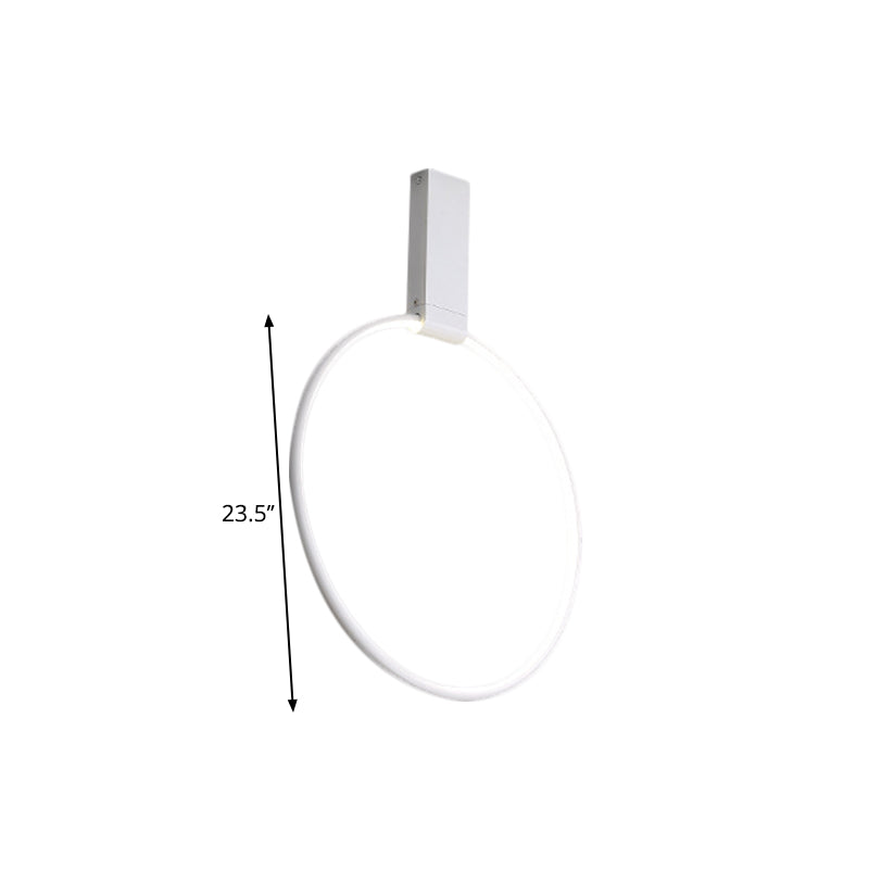 16"/23.5" Wide Ring Ceiling Fixture Modern Style Metallic Black/White/Gold LED Flush Mount Lamp in Warm/White/Natural Light Clearhalo 'Ceiling Lights' 'Close To Ceiling Lights' 'Close to ceiling' 'Flush mount' Lighting' 1586298