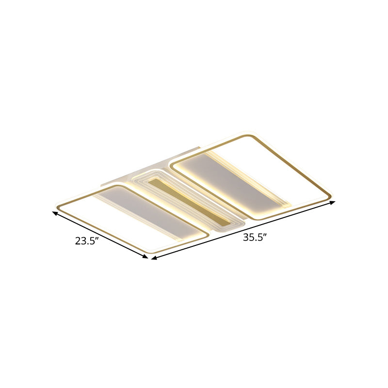 Clear Acrylic Rectangle Semi Flush Modern Style LED White Close to Ceiling Lamp in Warm/White Light Clearhalo 'Ceiling Lights' 'Close To Ceiling Lights' 'Close to ceiling' 'Semi-flushmount' Lighting' 1586307