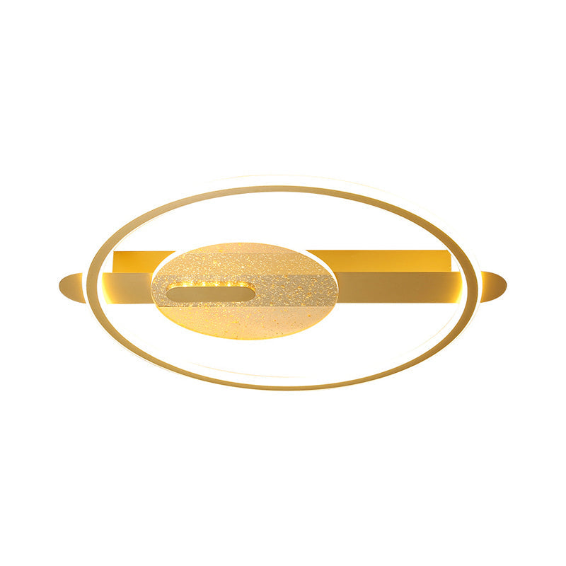 Black/Gold LED Round Semi-Flush Mount Simplicity Acrylic Ceiling Lamp Fixture in Warm/White Light, 16.5"/20.5" Width Clearhalo 'Ceiling Lights' 'Close To Ceiling Lights' 'Close to ceiling' 'Semi-flushmount' Lighting' 1586324