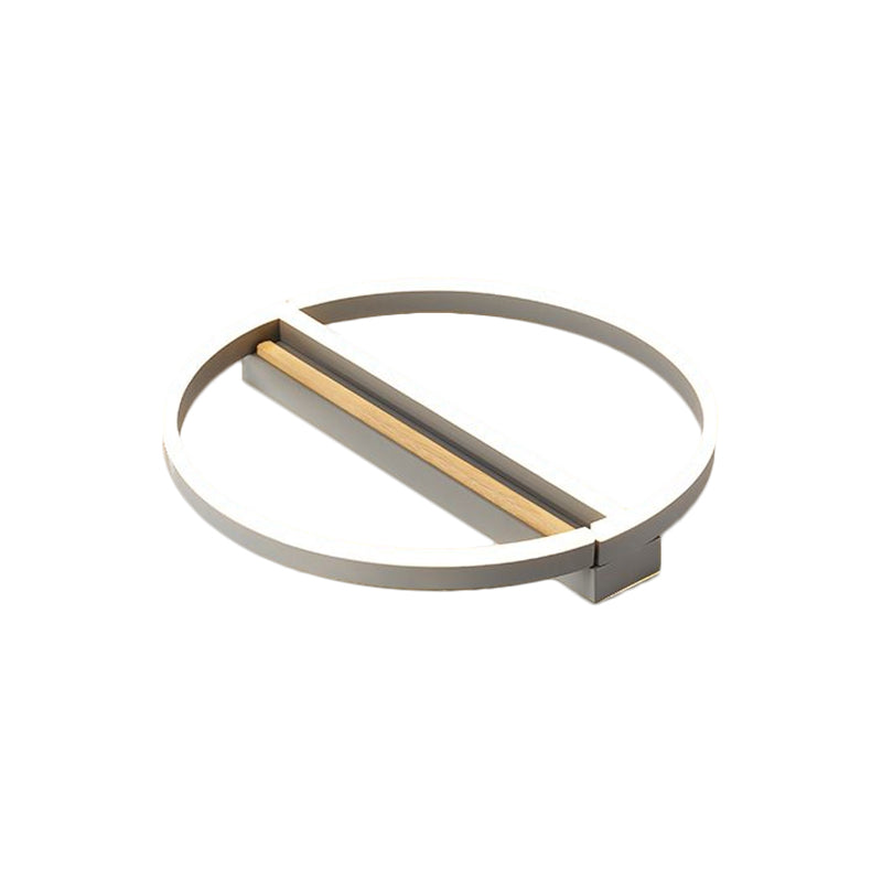 16.5"/20.5" Wide Circle Semi Flush Mount Minimalism Metal LED Parlor Ceiling Fixture in Gold/Grey, Warm/White Light Clearhalo 'Ceiling Lights' 'Close To Ceiling Lights' 'Close to ceiling' 'Flush mount' Lighting' 1586346
