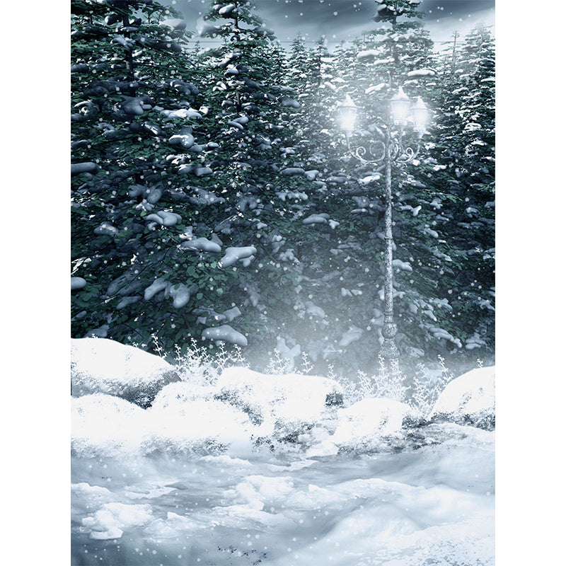 Modern Winter Forest Mural Non-Woven Texture Waterproof White Wall Art for Bedroom Clearhalo 'Wall Decor' 'Wall Mural' 1595178