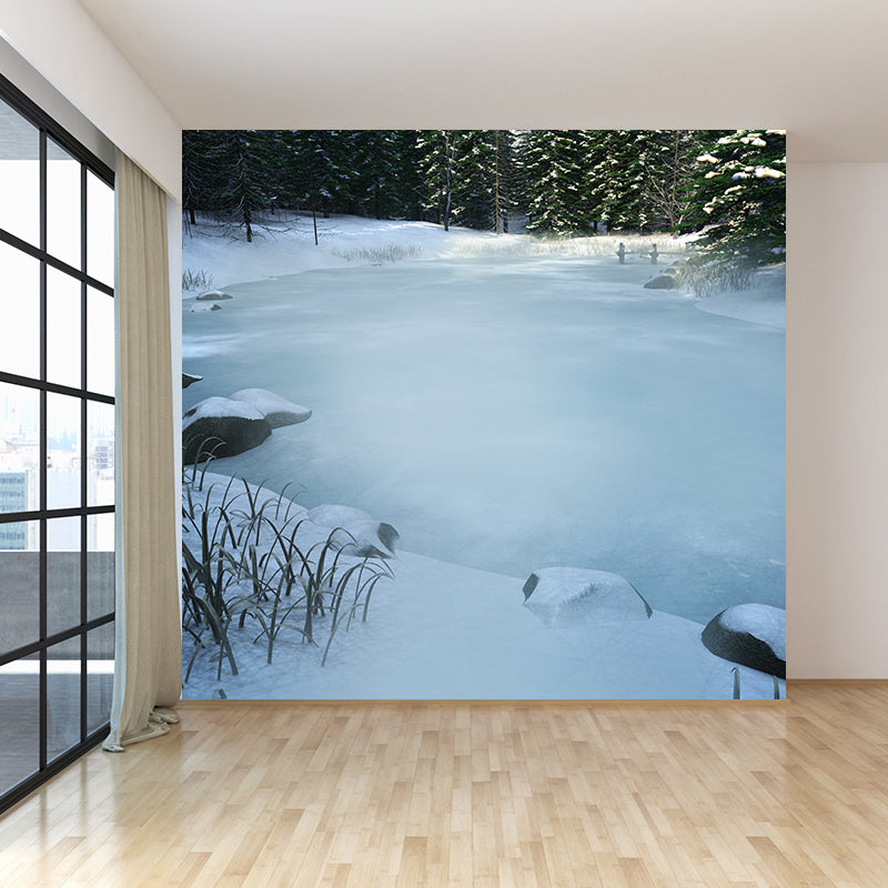Home Decor Frozen River Mural Decal Customized Contemporary Wall Art for Kitchen Clearhalo 'Wall Decor' 'Wall Mural' 1595352