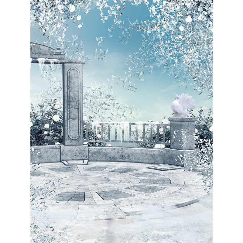 Stain Resistant Winter Courtyard Mural Non-Woven Texture Modern Wall Decor for Girls Room Clearhalo 'Wall Decor' 'Wall Mural' 1595358