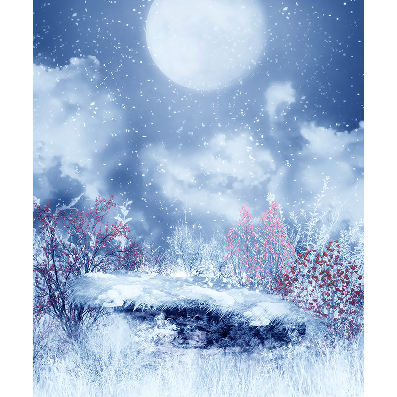 Chilling Snowy Landscape Mural Decal for Dining Room Winter Wall Art, Personalize Clearhalo 'Wall Decor' 'Wall Mural' 1595368