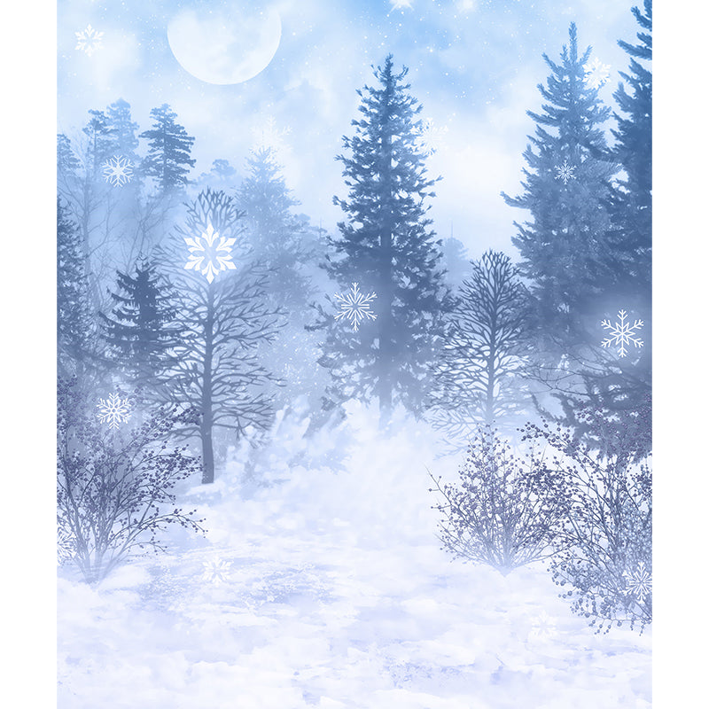 Mysterious Forest Scene Mural Wallpaper for Dining Room, Blue, Custom Size Available Clearhalo 'Wall Decor' 'Wall Mural' 1596068