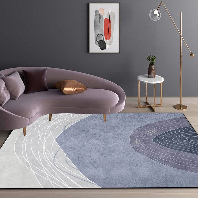 Novelty Living Room Rug Multi-colored Colorblock Wood Grain Print Rug Polyester Washable Pet Friendly Area Rug Blue Clearhalo 'Area Rug' 'Rug' 1596754