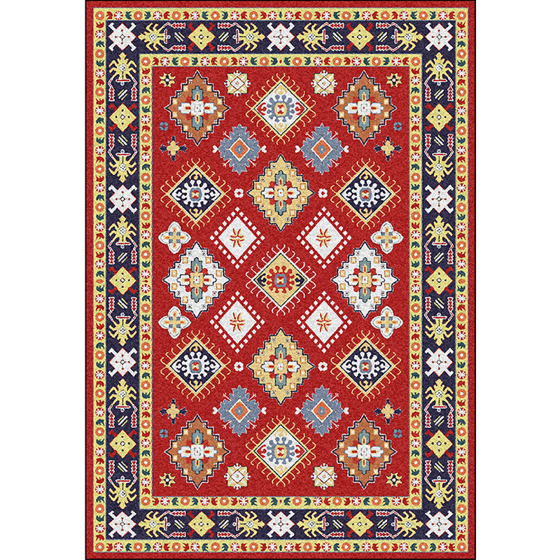 Southwestern Living Room Rug in Red Diamond Print Rug Polyester Anti-Slip Pet Friendly Area Rug Clearhalo 'Area Rug' 'Rugs' 'Southwestern' Rug' 1597464