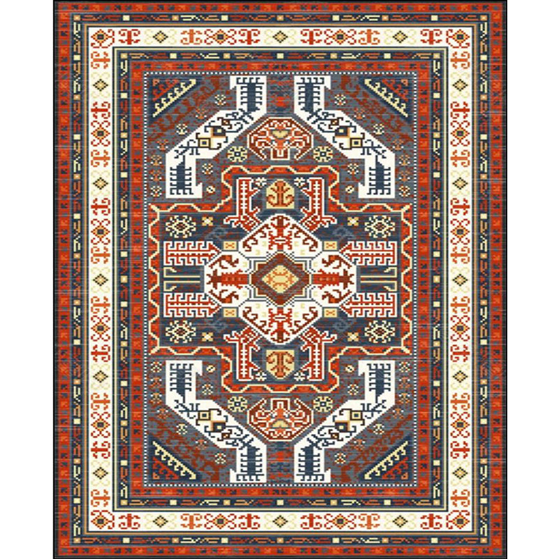 Tribal Southwestern Rug in Red and Grey Geometric Pattern Rug Polyester Anti-Slip Carpet for Home Decoration Clearhalo 'Area Rug' 'Rugs' 'Southwestern' Rug' 1597739