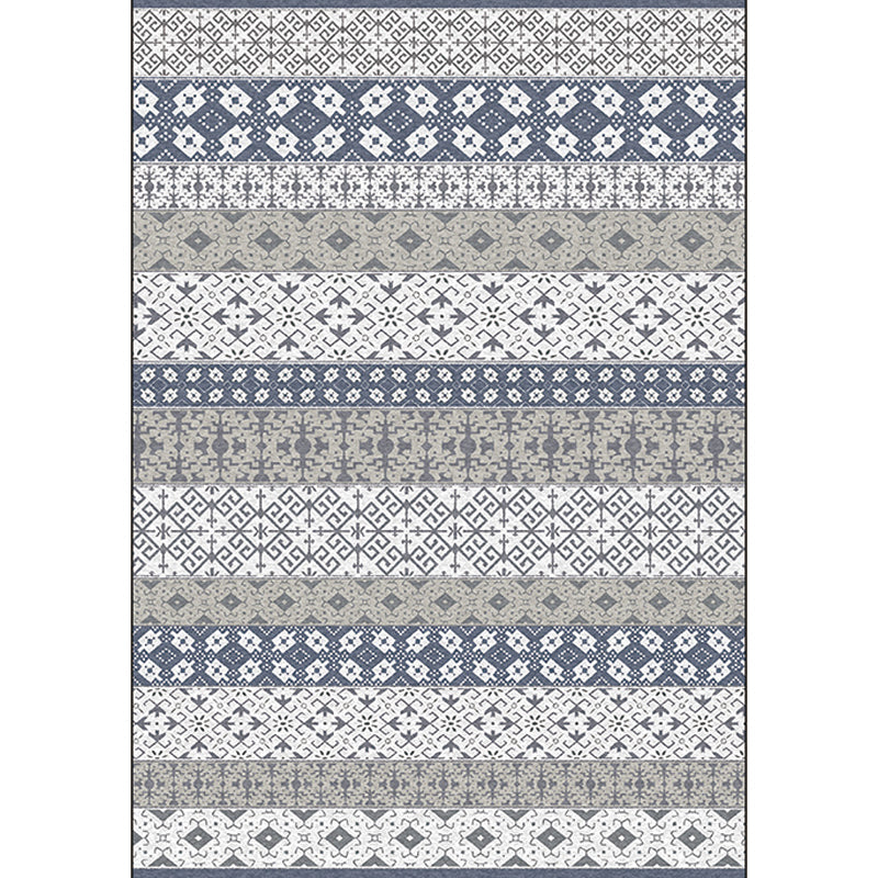 Unique Tribal Pattern Rug Grey Vintage Rug Polyester Washable Anti-Slip Backing Area Rug for Bedroom Clearhalo 'Area Rug' 'Bohemian' 'Rugs' Rug' 1598275