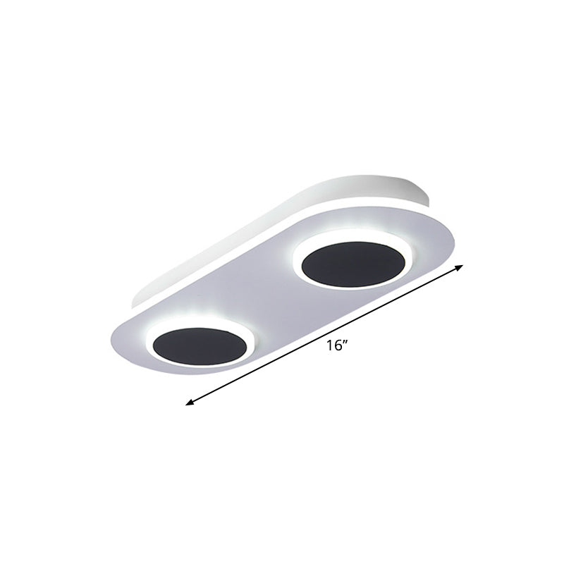 Minimalist LED Flush Mount Lamp White Oval and Round Ceiling Fixture with Acrylic Shade in Warm/White Light, 18"/25.5" Width Clearhalo 'Ceiling Lights' 'Close To Ceiling Lights' 'Close to ceiling' 'Flush mount' Lighting' 1598559
