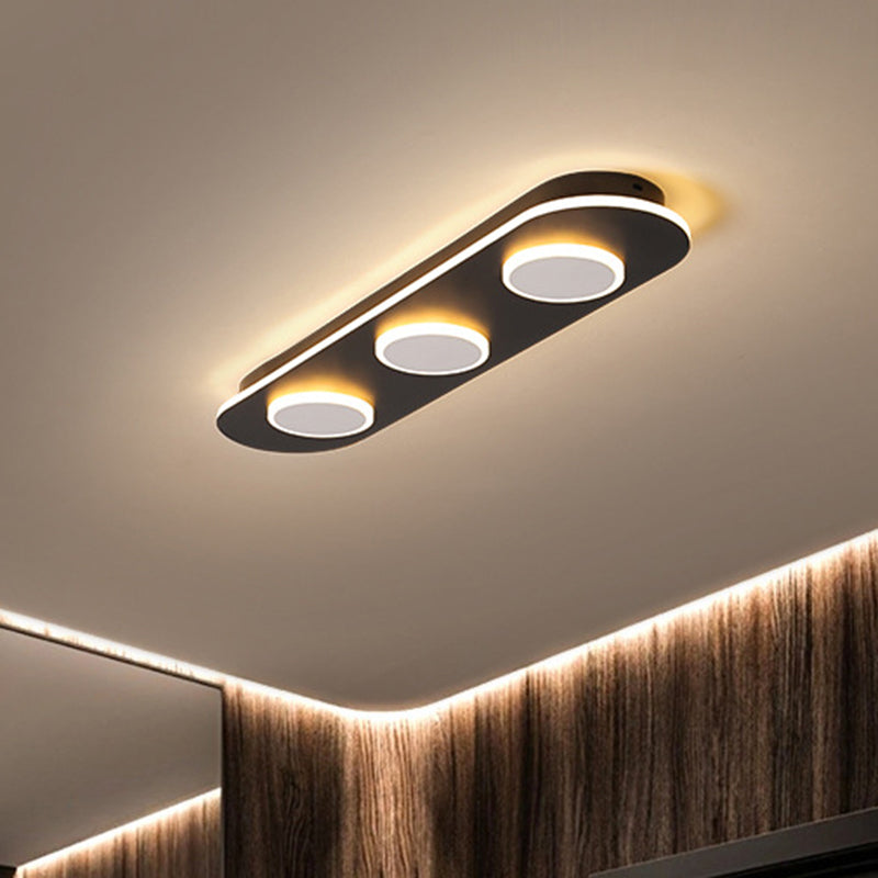 Minimalist LED Flush Mount Lamp White Oval and Round Ceiling Fixture with Acrylic Shade in Warm/White Light, 18"/25.5" Width Clearhalo 'Ceiling Lights' 'Close To Ceiling Lights' 'Close to ceiling' 'Flush mount' Lighting' 1598561