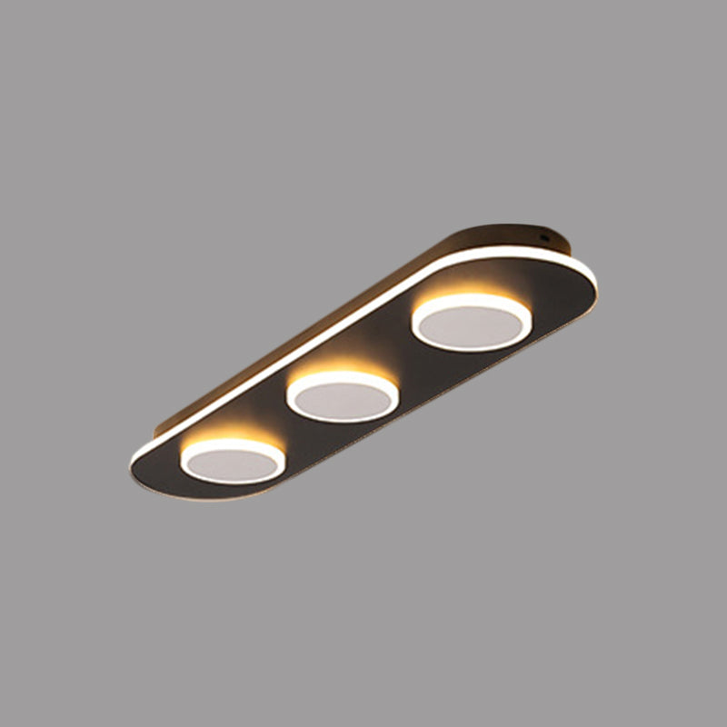 Minimalist LED Flush Mount Lamp White Oval and Round Ceiling Fixture with Acrylic Shade in Warm/White Light, 18"/25.5" Width Clearhalo 'Ceiling Lights' 'Close To Ceiling Lights' 'Close to ceiling' 'Flush mount' Lighting' 1598562