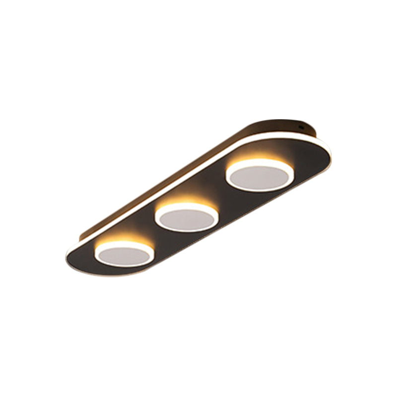 Minimalist LED Flush Mount Lamp White Oval and Round Ceiling Fixture with Acrylic Shade in Warm/White Light, 18"/25.5" Width Clearhalo 'Ceiling Lights' 'Close To Ceiling Lights' 'Close to ceiling' 'Flush mount' Lighting' 1598563