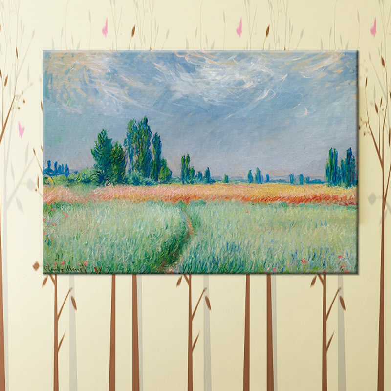 Green Farm Field Wall Art Decor Scenery Modern Textured Canvas Print for Living Room Clearhalo 'Art Gallery' 'Canvas Art' 'Contemporary Art Gallery' 'Modern' Arts' 1598699