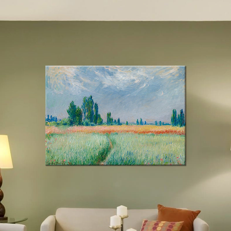 Green Farm Field Wall Art Decor Scenery Modern Textured Canvas Print for Living Room Clearhalo 'Art Gallery' 'Canvas Art' 'Contemporary Art Gallery' 'Modern' Arts' 1598700