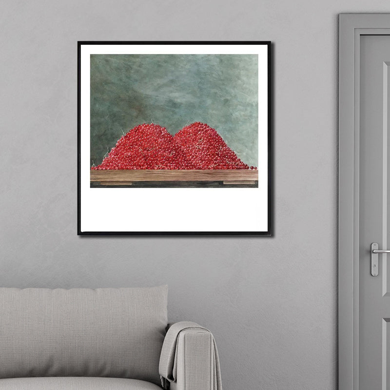Minimalism Fruit-Paint Wall Art Decor Living Room Canvas Print in Pastel Color, Textured Clearhalo 'Art Gallery' 'Canvas Art' 'Contemporary Art Gallery' 'Contemporary Art' 'Minimalism' 'Minimalist Art Gallery' 'Scandinavian' Arts' 1599088